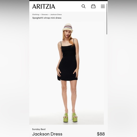 Aritzia Sunday best Green spaghetti strap summer dress - Picture 1 of 4